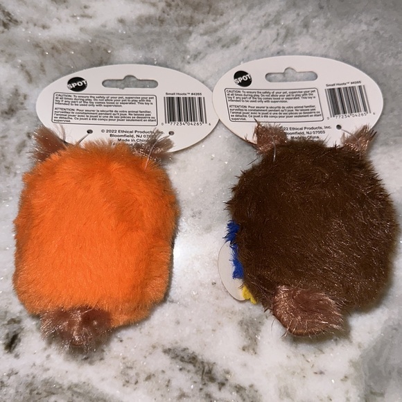 Small plush owl squeaker dog toy - Picture 4 of 5